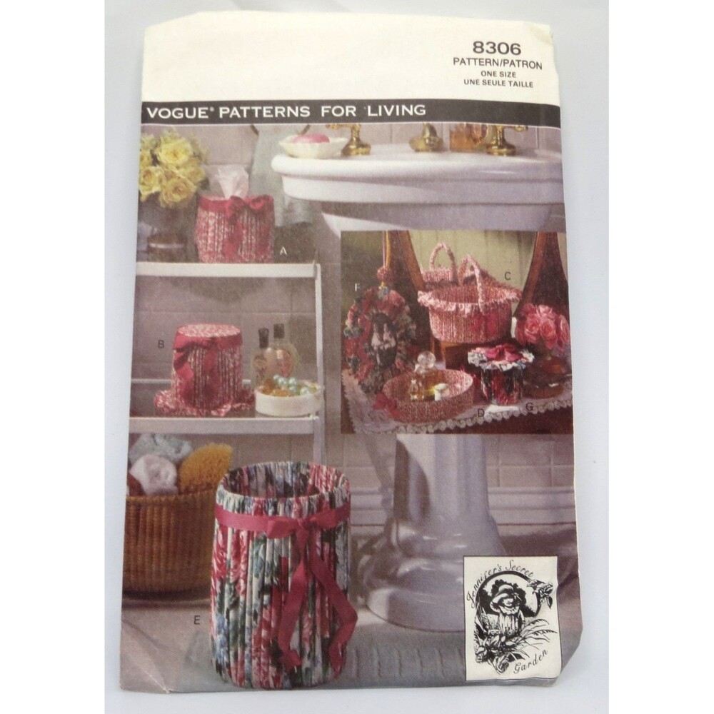 Vogue 8306 Bath Vanity Accessories One Size 1990s Decor